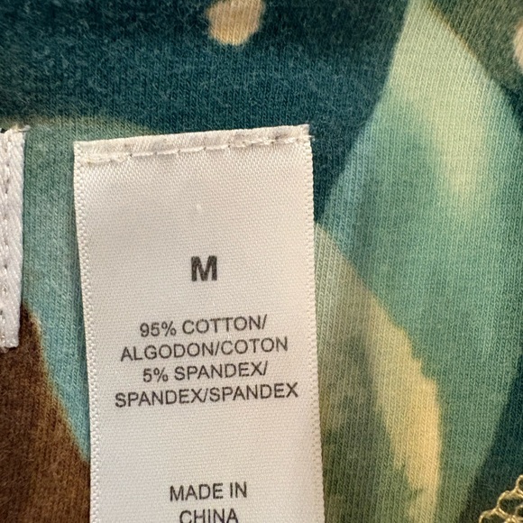 Vintage Alfred Dunner 100% cotton floral & leopard print blouse beaded accent M - Picture 5 of 6